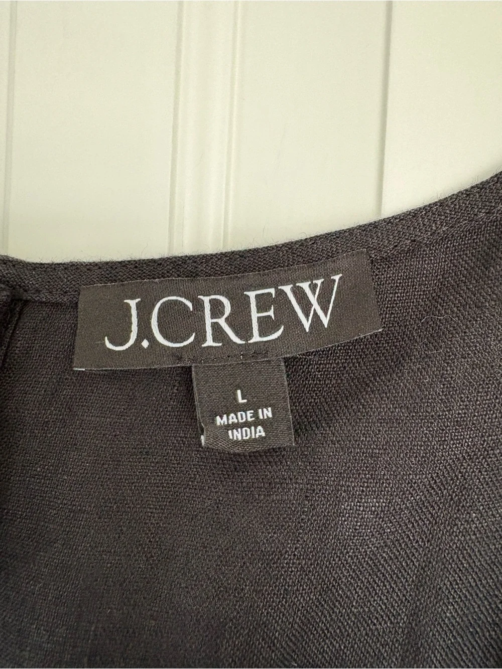 J. Crew Black Square-Neck Linen Cropped Tank Size Large